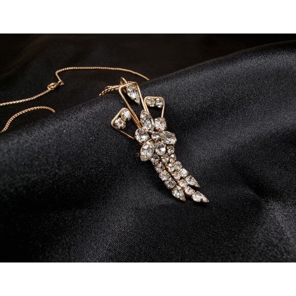 Vintage Star-Art 1/20 12 GF 1960s Necklace & Brooch Combo With Sparkling Rhinest - Picture 3 of 5